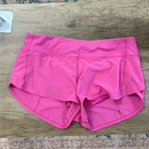 lululemon speed up hot pink shorts
